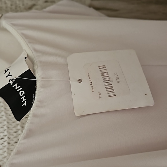 NWT Day & Night Women's White Slip Midi Dress with Rhinestones Straps Size S - Picture 12 of 12